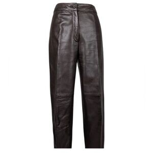 Vintage Talbots Brown Leather Straight Leg Pants